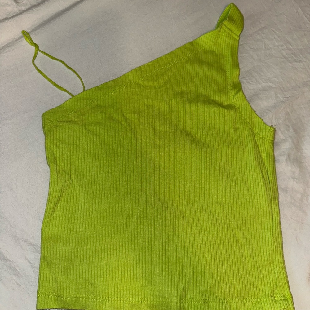 Urban Outfitters Green Asymmetrical Ribbed Camisole